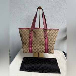 Gucci Tote Beige and Pink Tote Bag